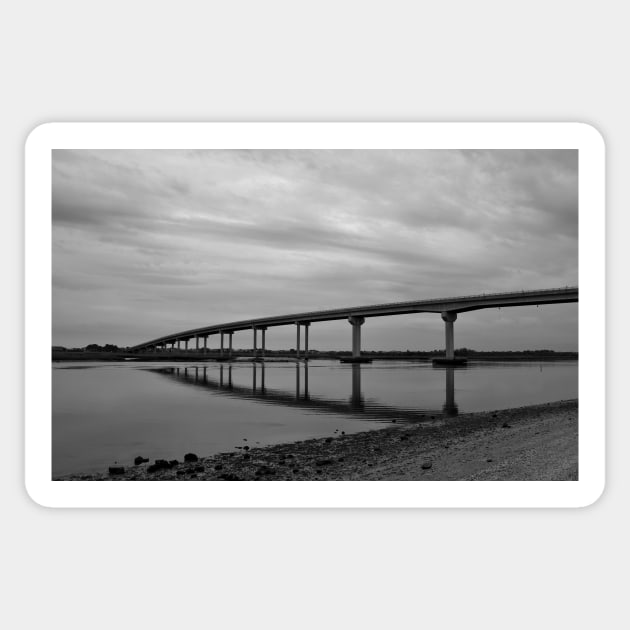 Sunset Beach Bridge Sticker by Cynthia48